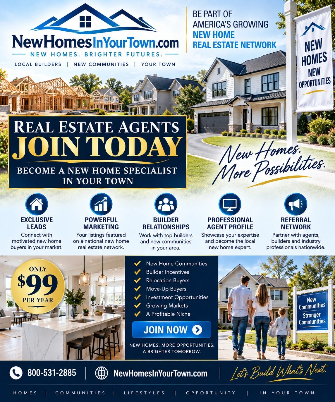 New home construction exterior